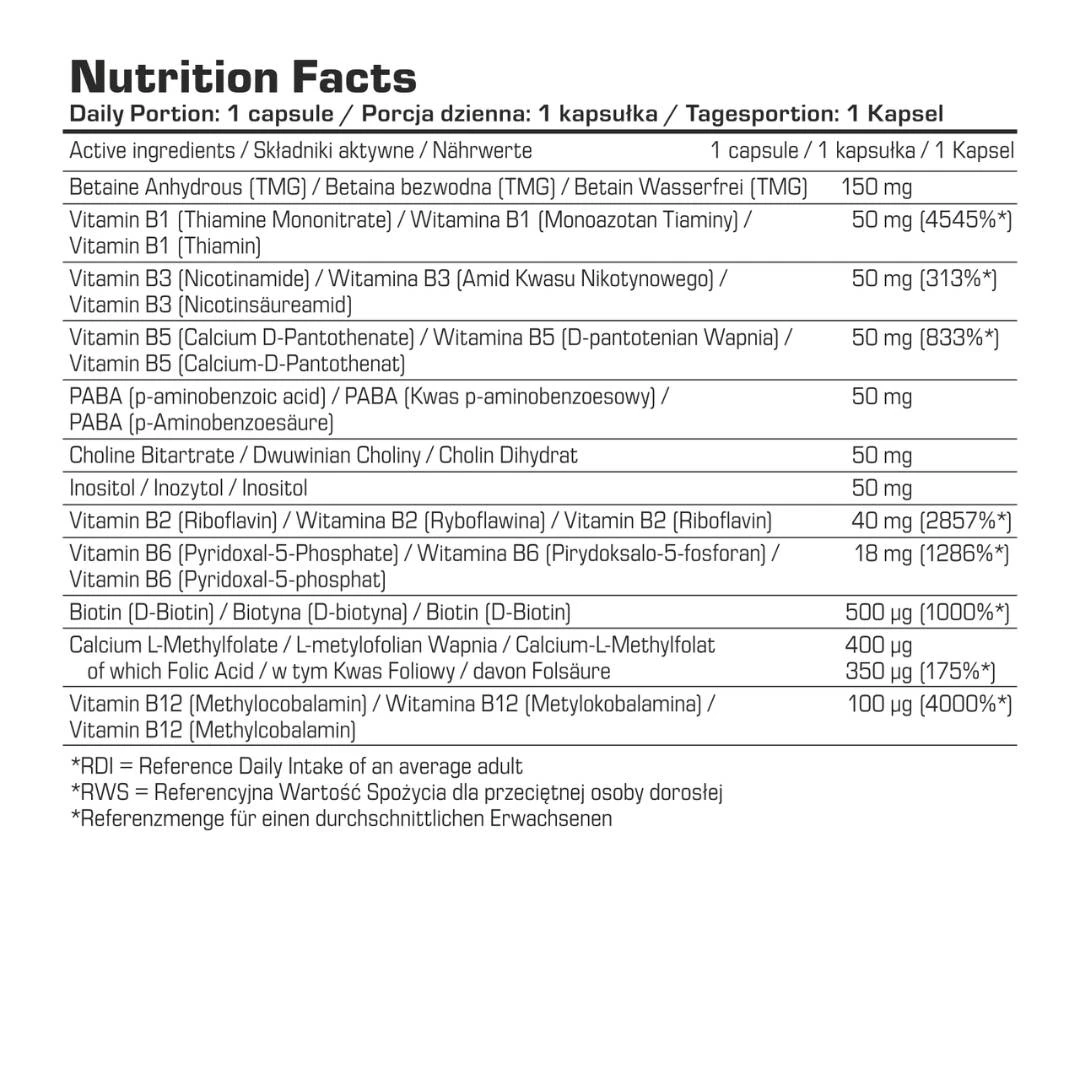 7 NUTRITION VITAMIN B-Complex B-50 Methyl 120 Vege Kapsula