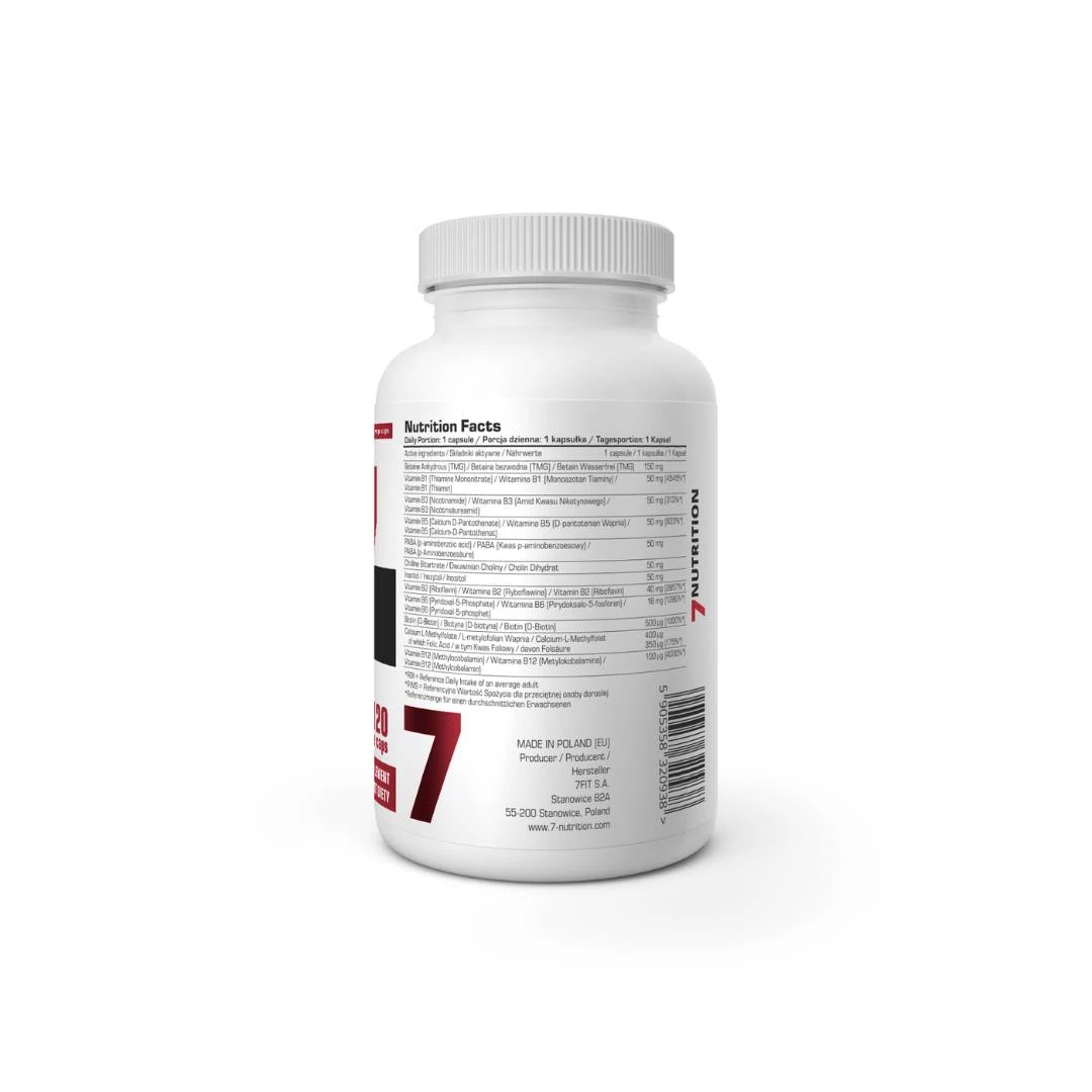 7 NUTRITION VITAMIN B-Complex B-50 Methyl 120 Vege Kapsula