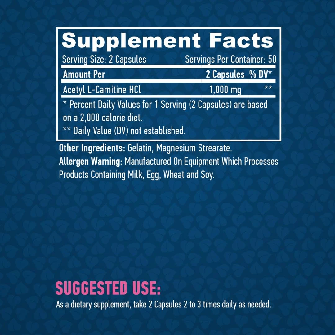 HAYA Acetyl L-Carnitine 1000 mg 100 Kapsula