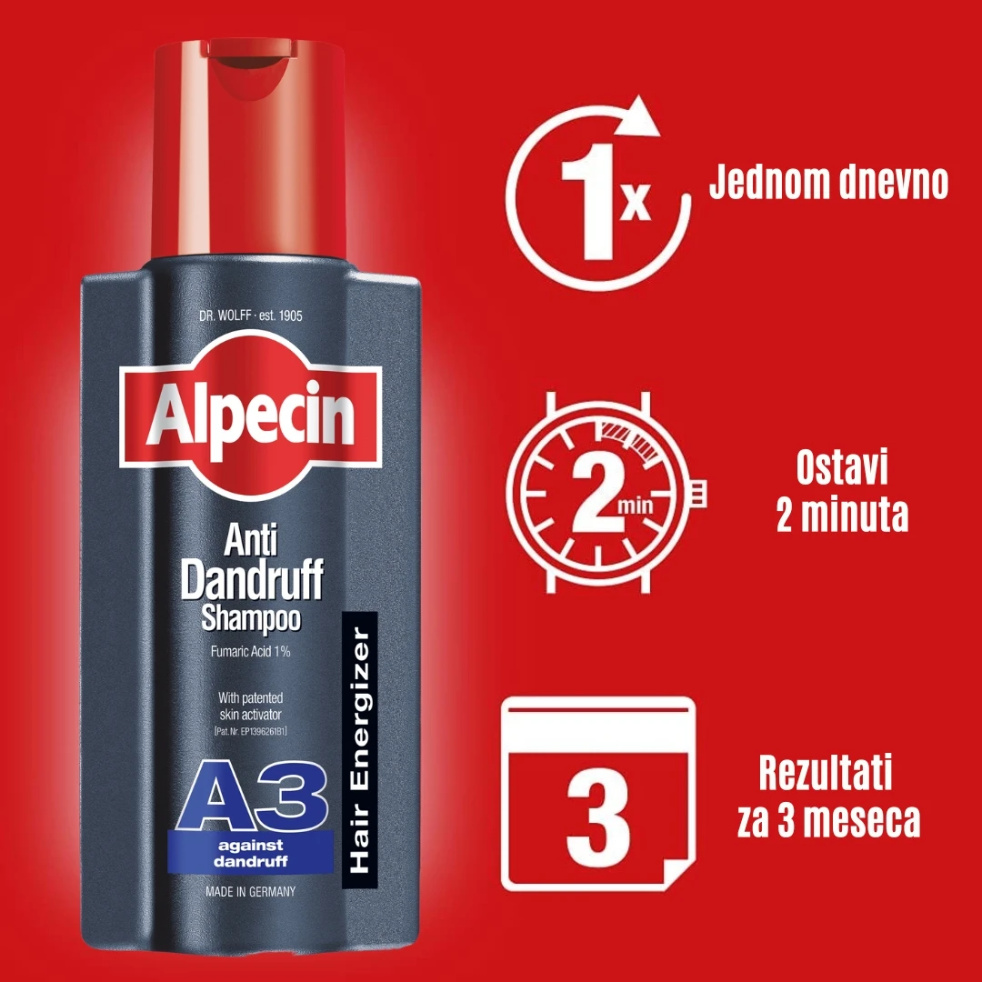 Alpecin A3 AntiDandruff Šampon Protiv Peruti 250 mL