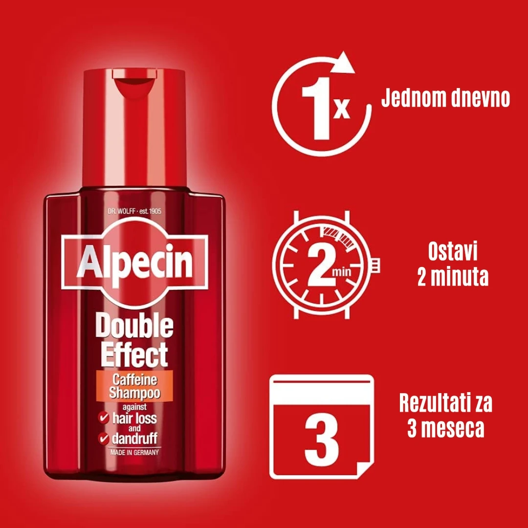 Alpecin Double Effect Kofeinski Šampon Protiv Opadanja Kose i Peruti 200 mL