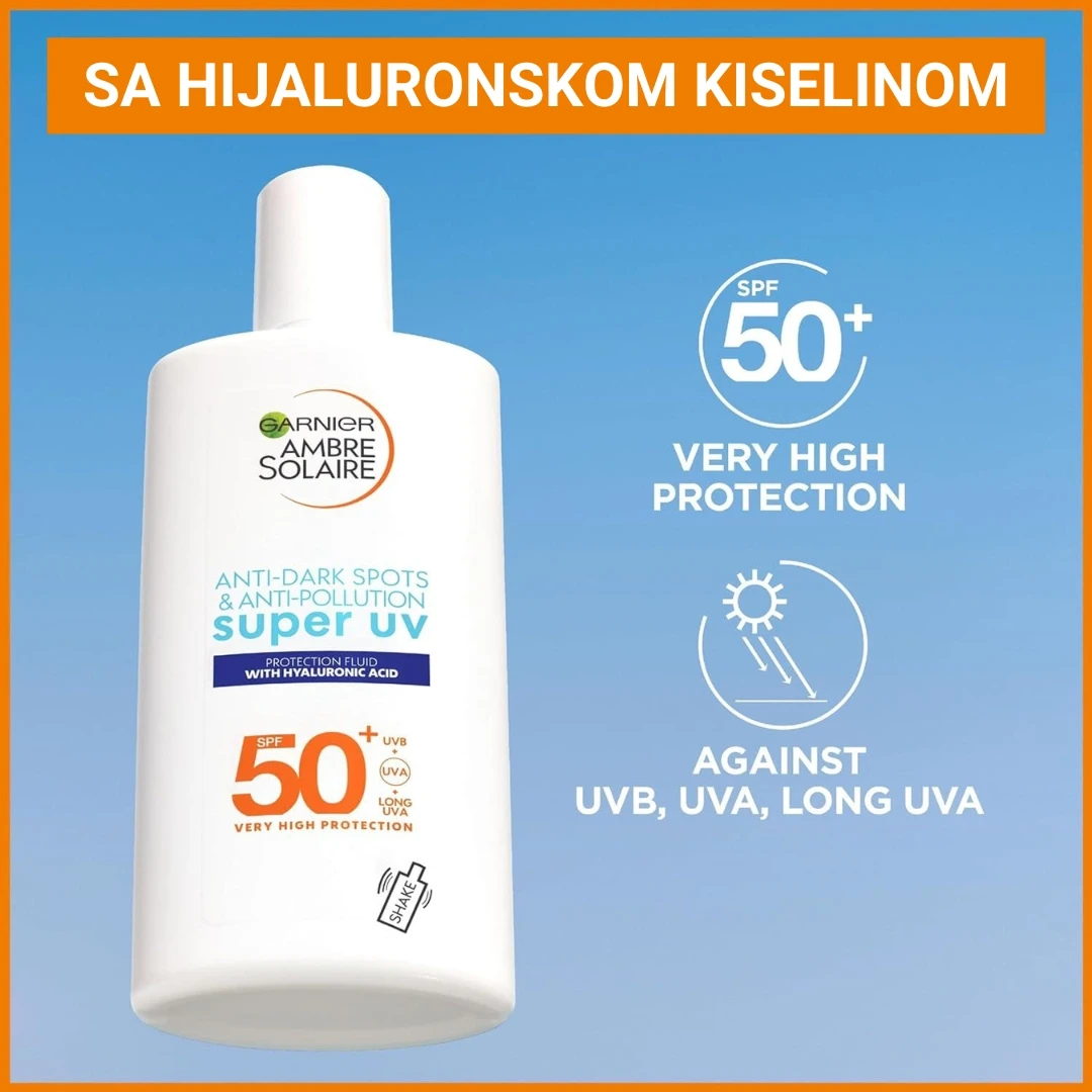 GARNIER Ambre Solaire Fluid za Lice Protiv Fleka SPF50+ 40 mL