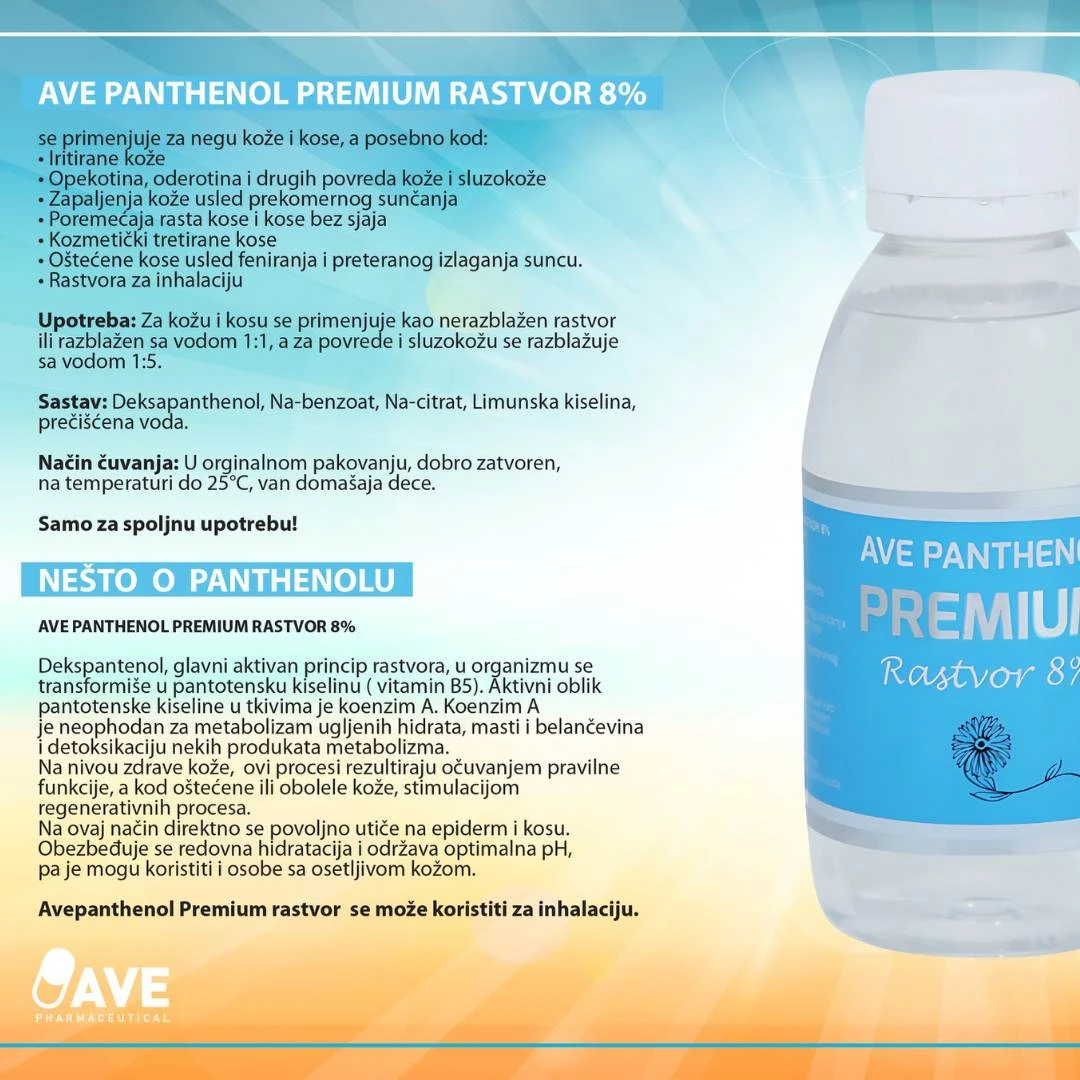 AVE Panthenol PREMIUM Rastvor 8% 150 mL