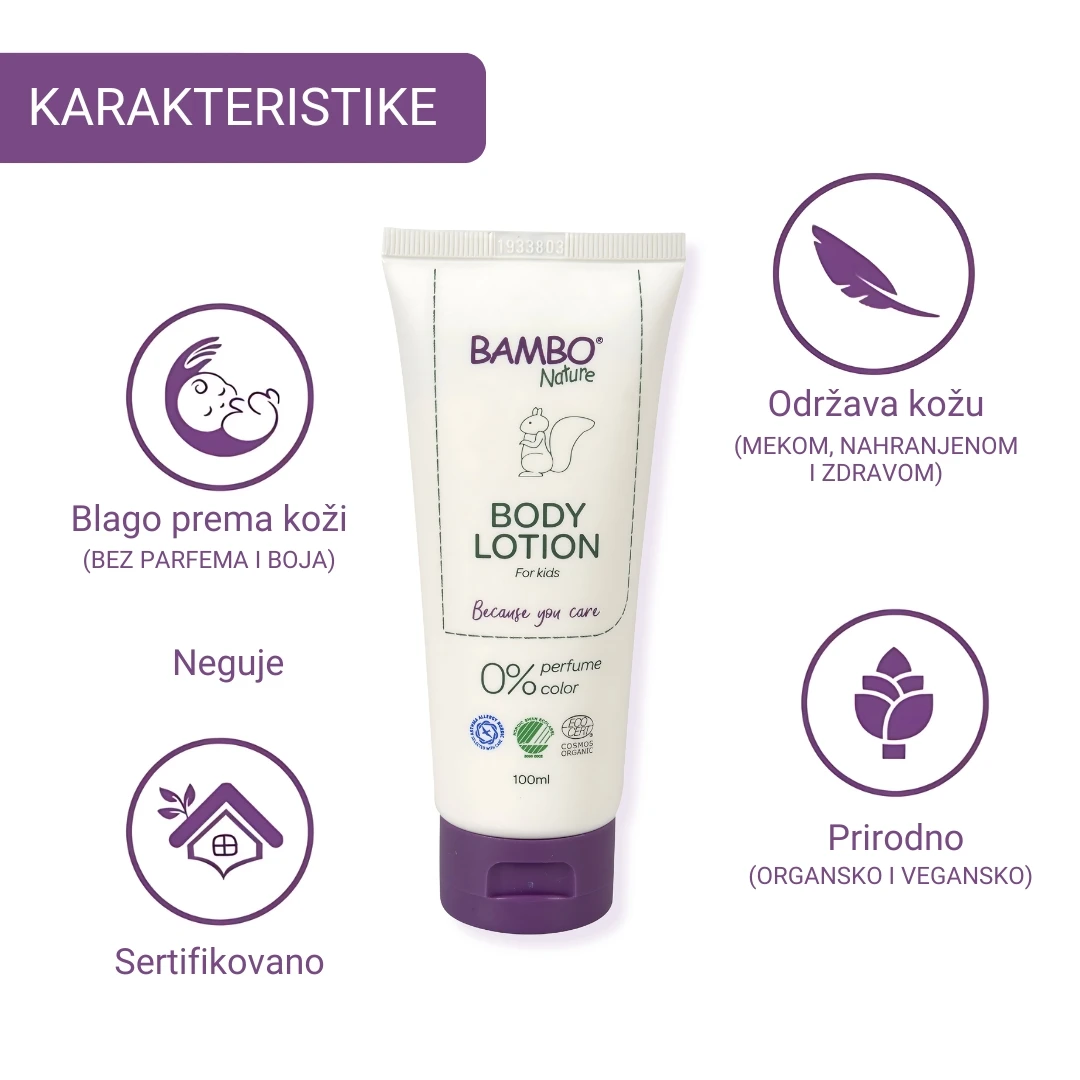  BAMBO® Nature Organski Losion Za Telo za Bebe i Decu 100 mL