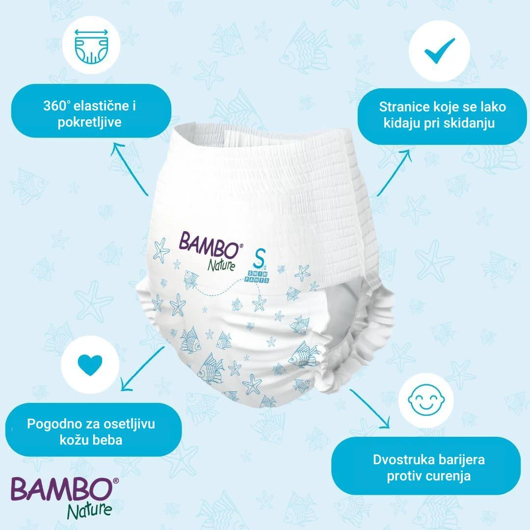 BAMBO® Nature Pelene za Plivanje Veličina S 12 Pelena