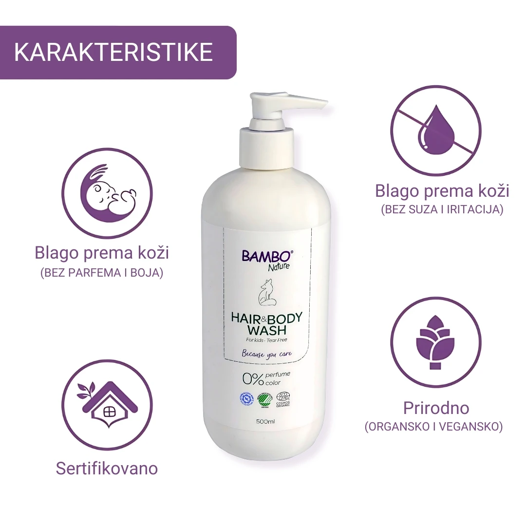 BAMBO® Nature Organski Šampon Za Bebe Bez Suza 500 mL