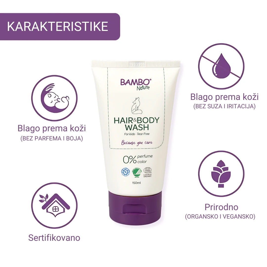 BAMBO® Nature Organski Šampon Za Kosu i Telo 150 mL