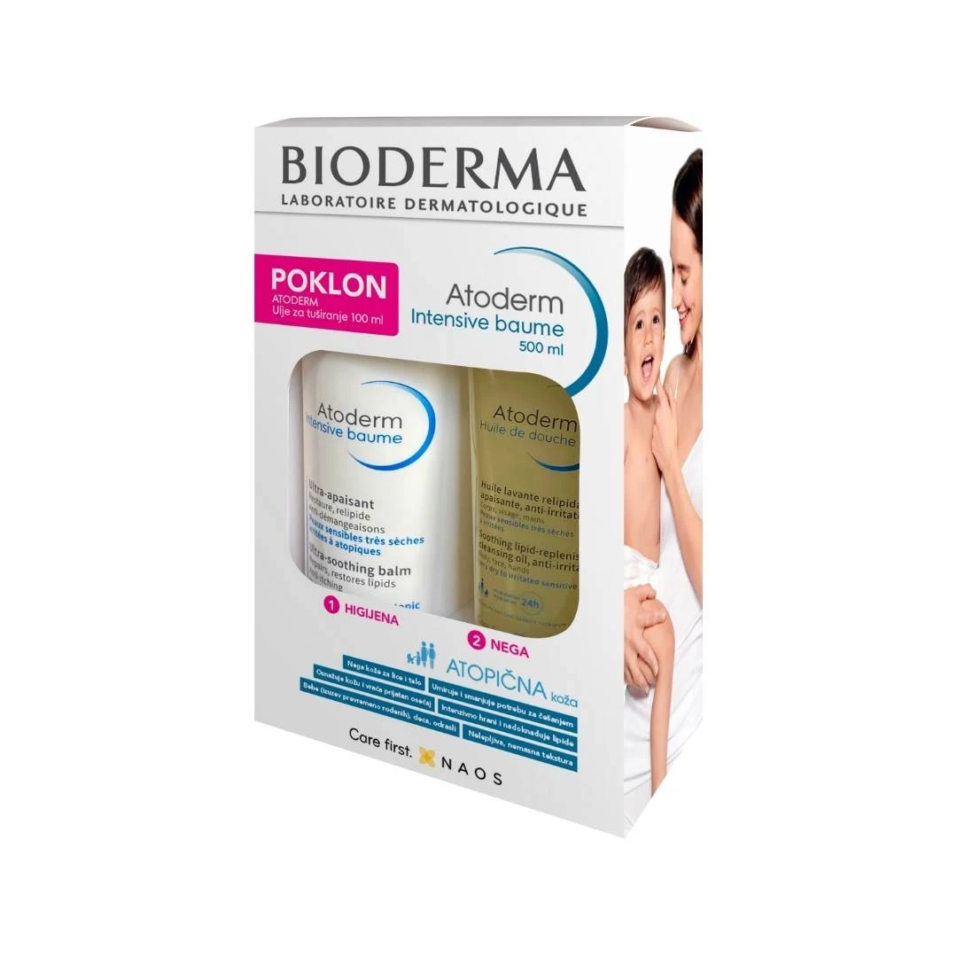 BIODERMA Atoderm PROMO Intenzivni Balzam 500 mL i Atoderm Ulje za Tuširanje 100 mL