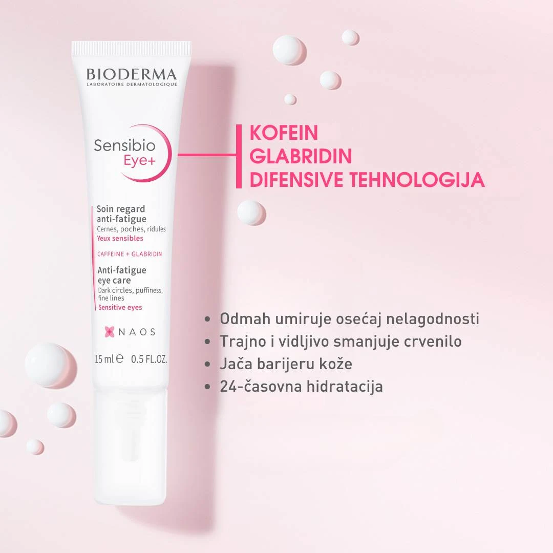 BIODERMA Sensibio Eye+ Lagana i Umirujuća Nega za Osetljivu Zonu oko Oka 15 mL