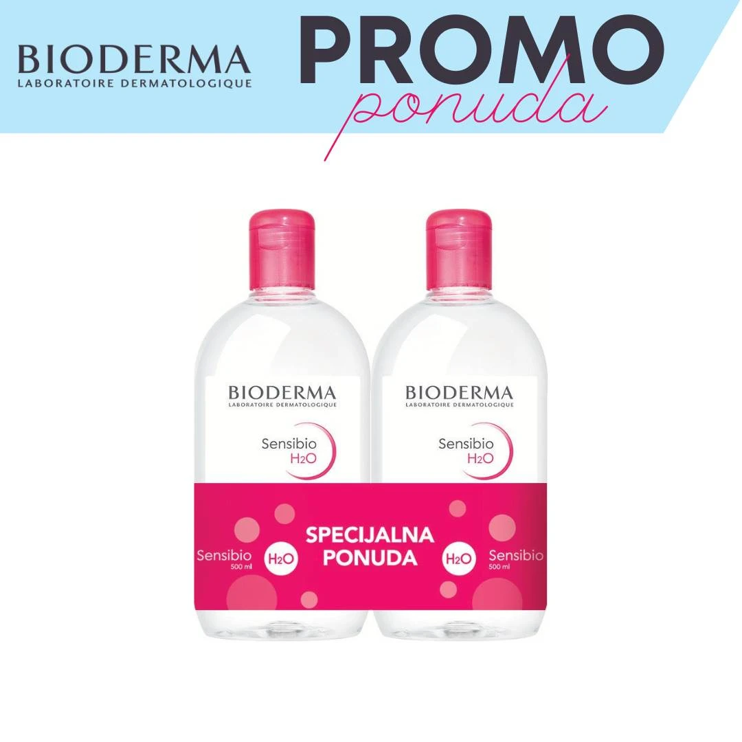 BIODERMA Sensibio PROMO H2O Micelarna Voda 500 mL + 500 mL