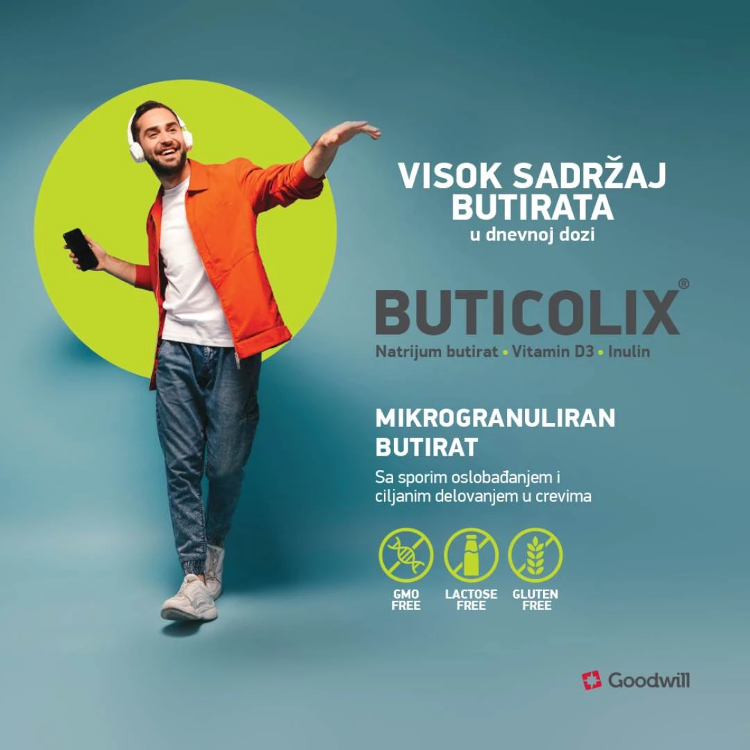 BUTICOLIX® Butirat, Inulin i Vitamin D 30 Kapsula