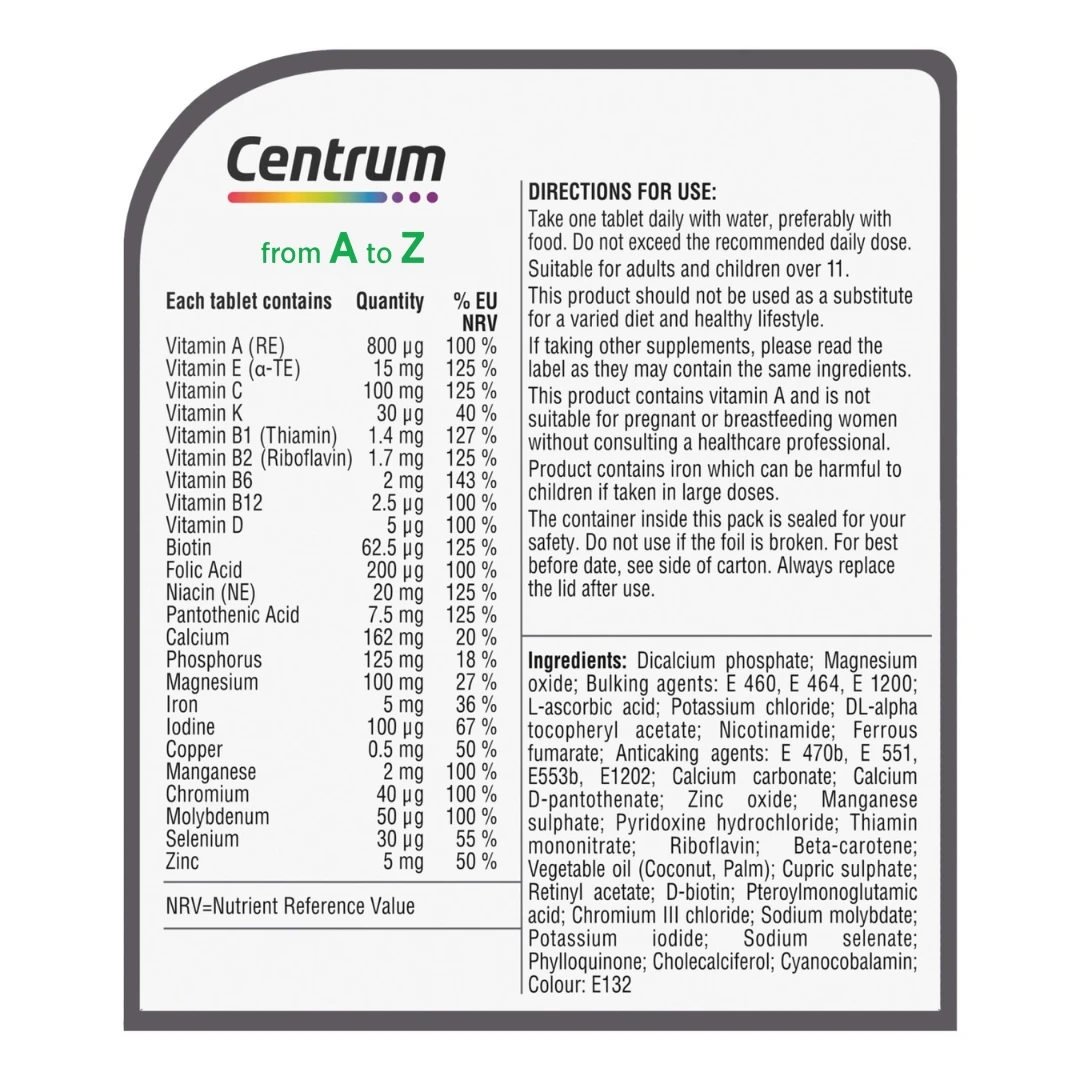 Centrum® A-Z Multivitamini za Odrasle Tablete 30