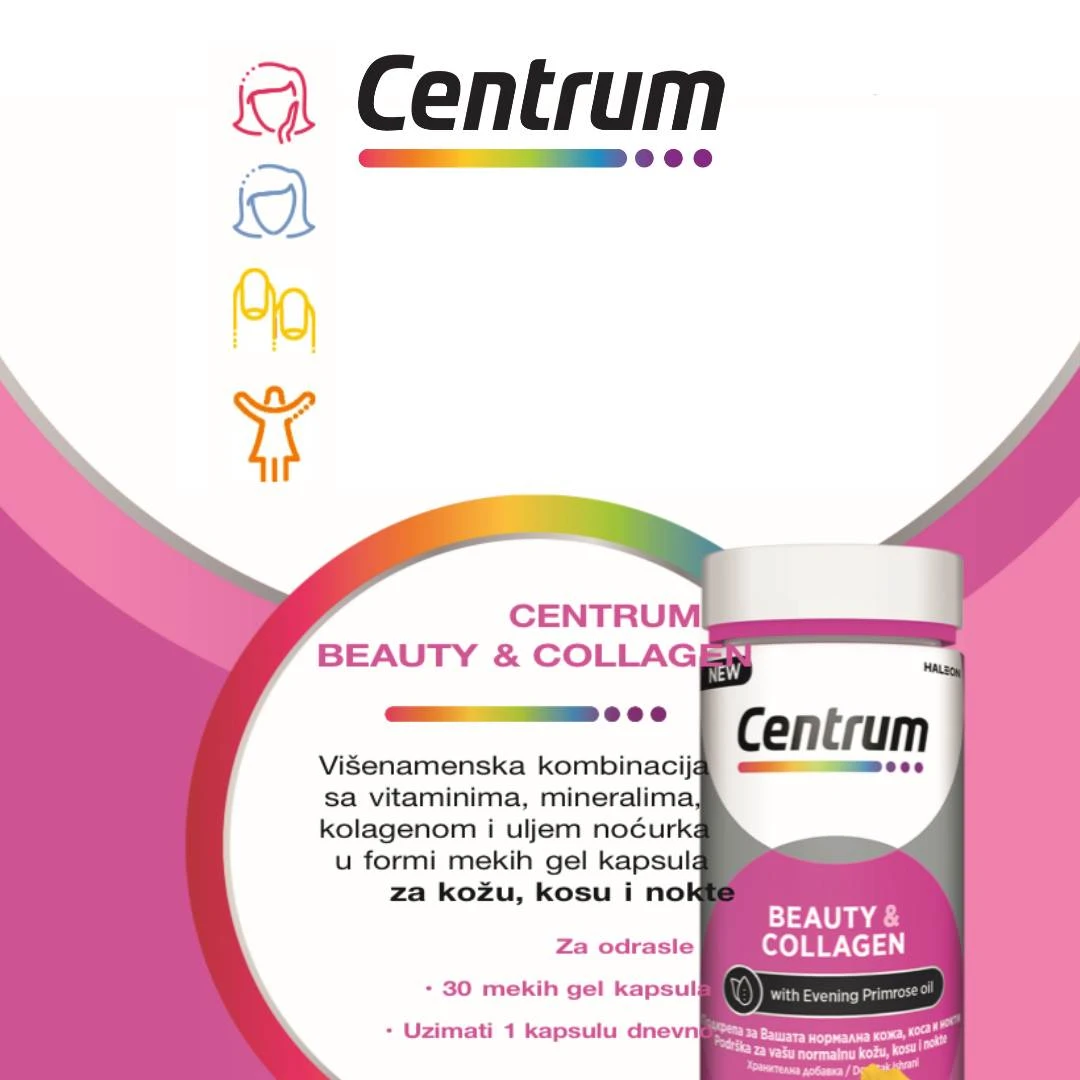 Centrum® BEAUTY COLLAGEN 30 Mekih Gel Kapsula sa Kolagenom