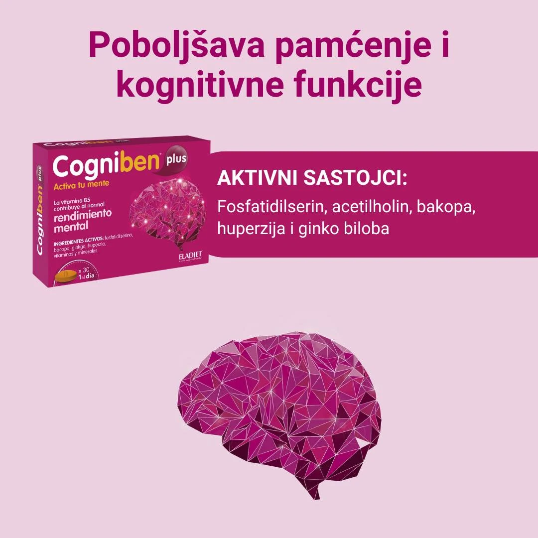 Cogniben® Plus 30 Tableta; Poboljšava Kognitivne Funkcije i Pamćenje