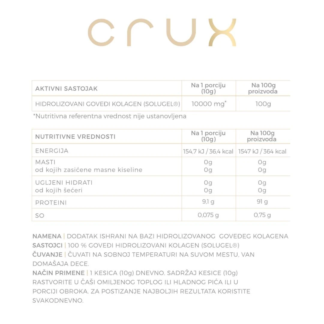 CRUX PURE Collagen Peptides 30 Kesica