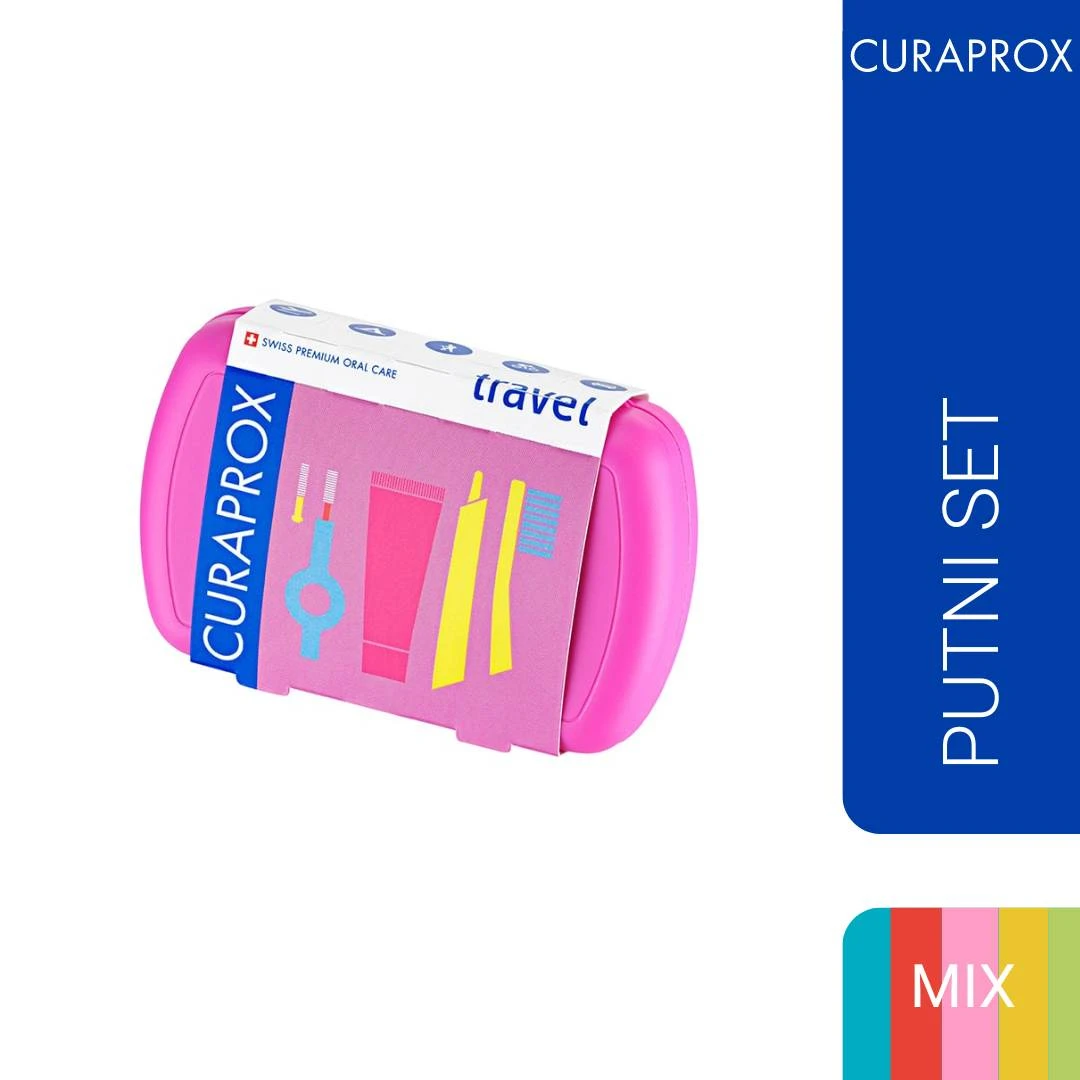 CURAPROX Putni Set; Sklopiva Četkica CS 5460, Pasta za Zube, 2 Interdentalne Četkice i Držač sa Poklopcem