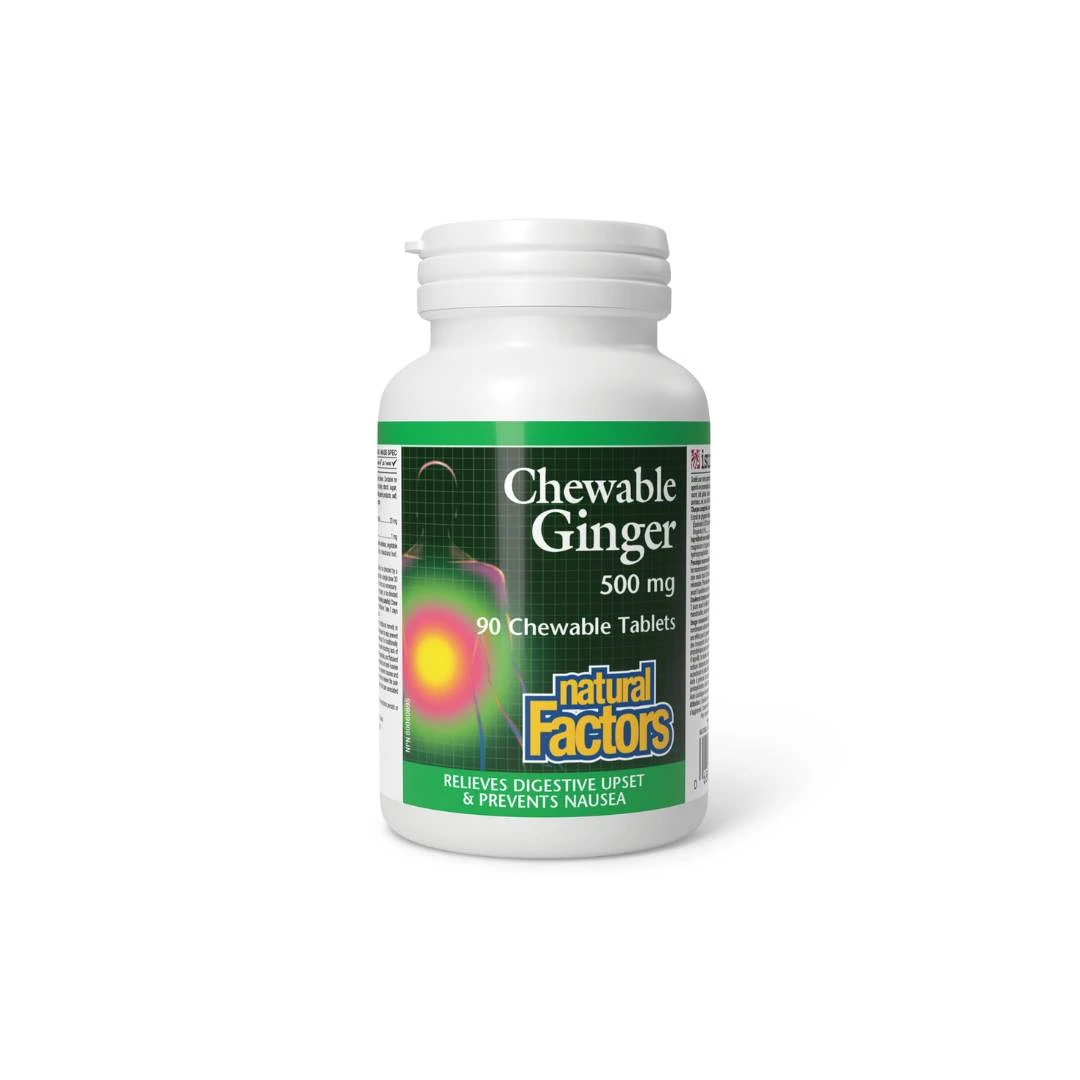 Natural Factors Chewable Ginger 500 mg 90 Tableta za Žvakanje