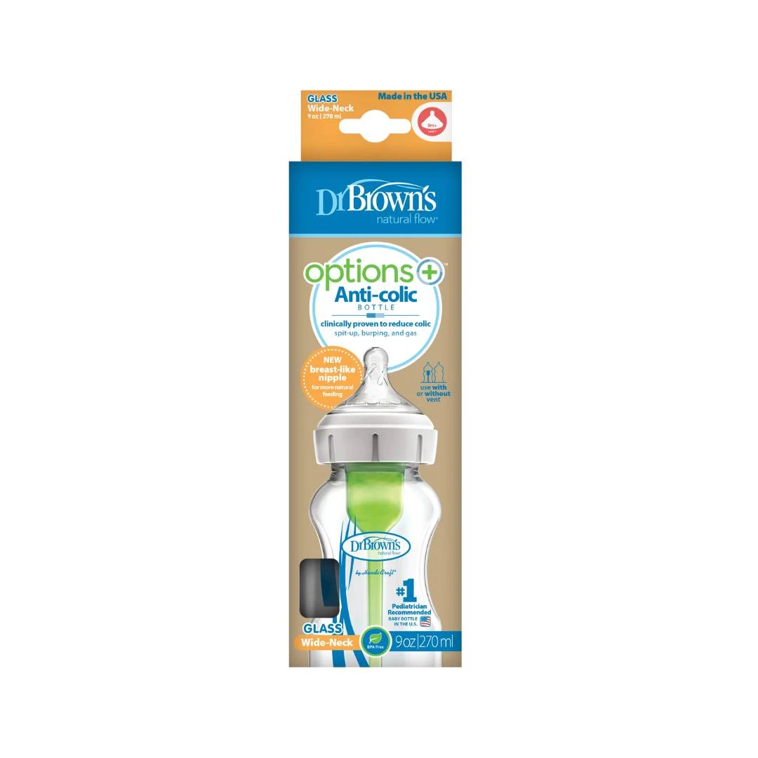 Dr Brown's Flašica Staklena Options+ Anti-Colic Wide-Neck 270 mL