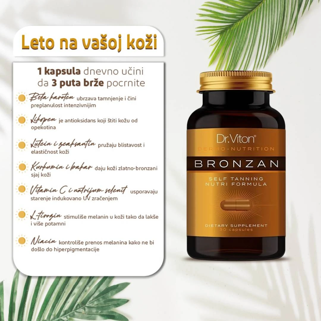 Dr. Viton BRONZAN Self Tanning Nutri Formula za Bronzani Ten 30 Kapsula