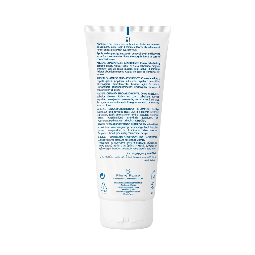 DUCRAY ARGEAL Šampon za Masnu Kosu i Vlasište Argeal Sebum-Absorbing Treatment Shampoo 200 mL