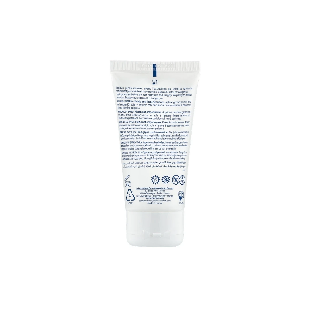 DUCRAY KERACNYL UV Fluid SPF 50+ Protiv Akni i Bubuljica 50 mL