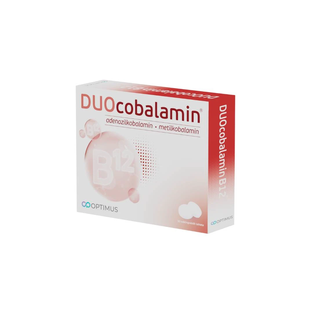 DUOcobalamin B12 30 Sublingvalnih Tableta; Adenozilkobalamin; Metilkobalamin