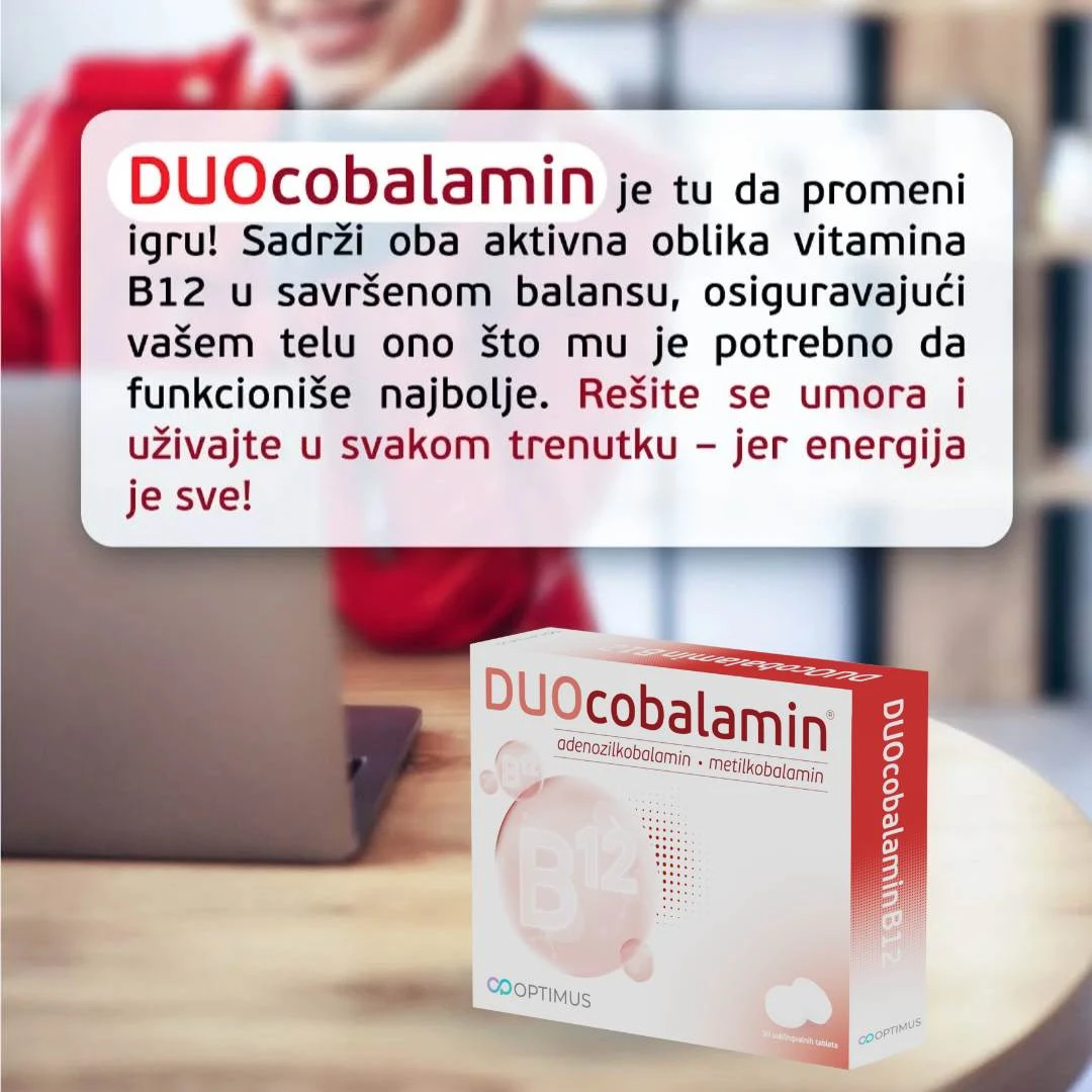 DUOcobalamin B12 30 Sublingvalnih Tableta; Adenozilkobalamin; Metilkobalamin