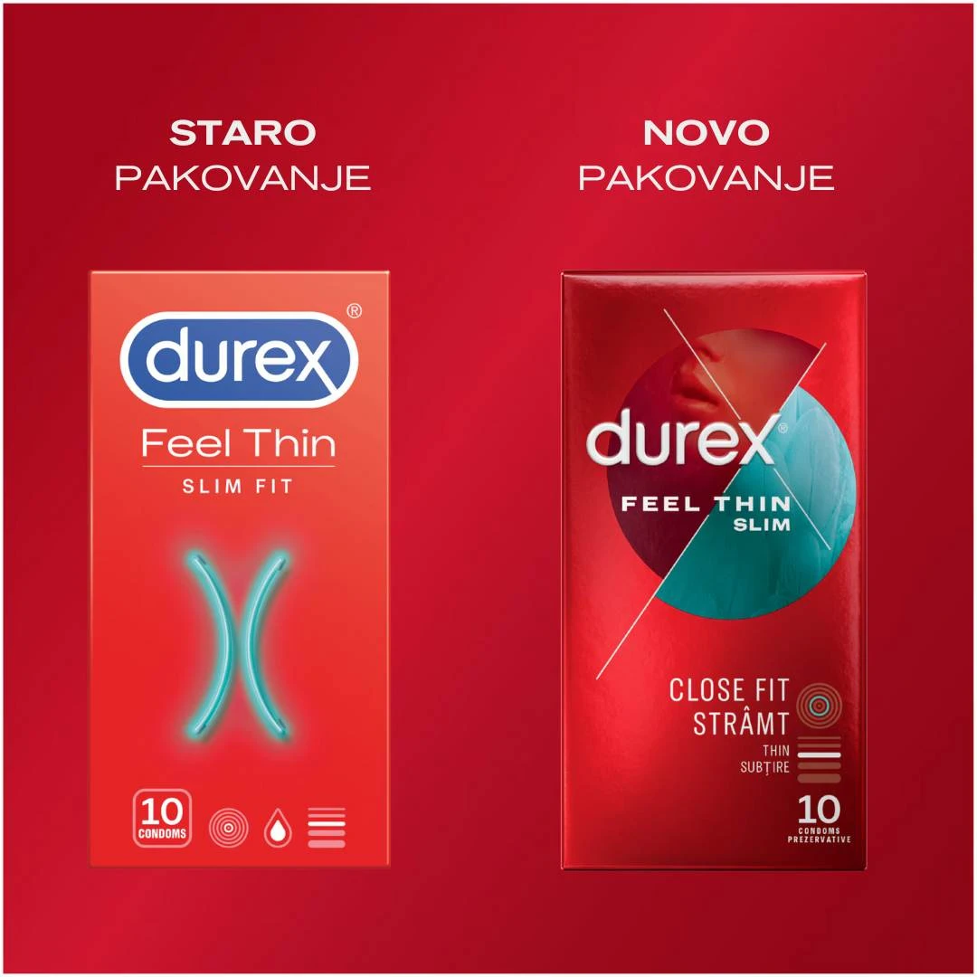 Durex® Kondomi SLIM FIT 10 Kondoma Užeg Promera