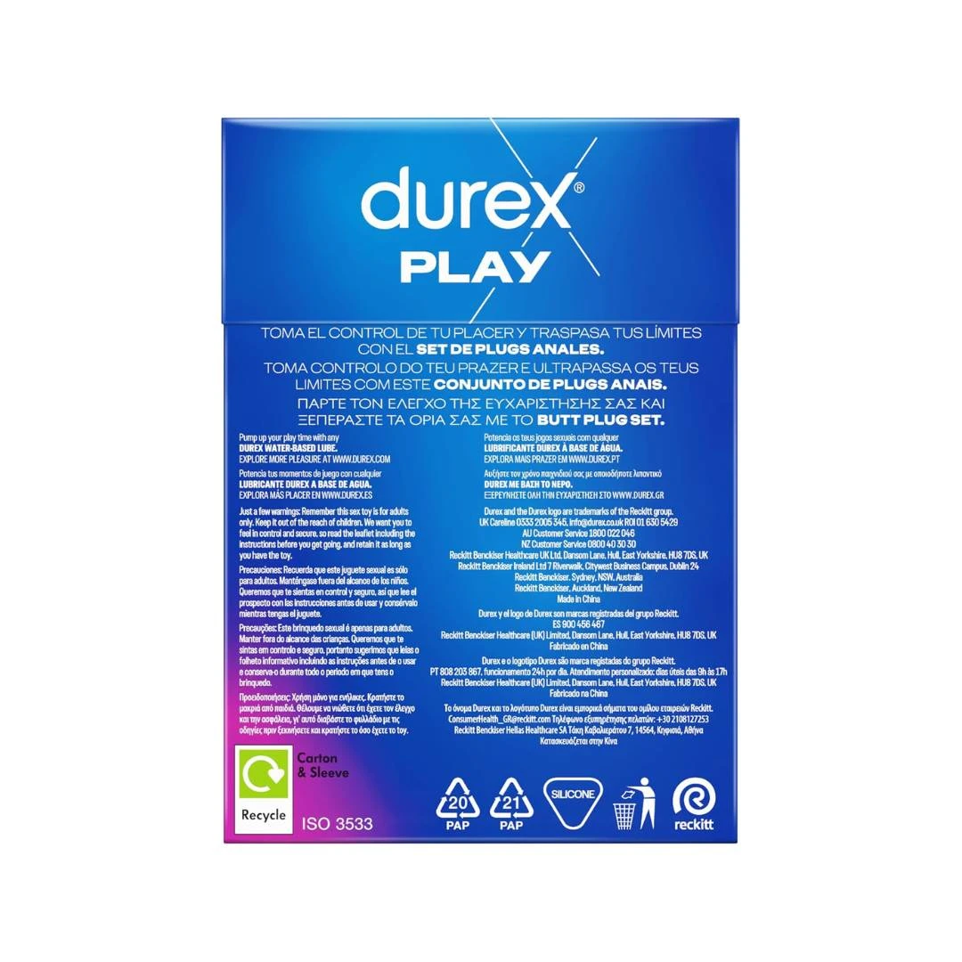 Durex® SET Analnih Čepova Play Deep and Deeper Analni Plug Čep