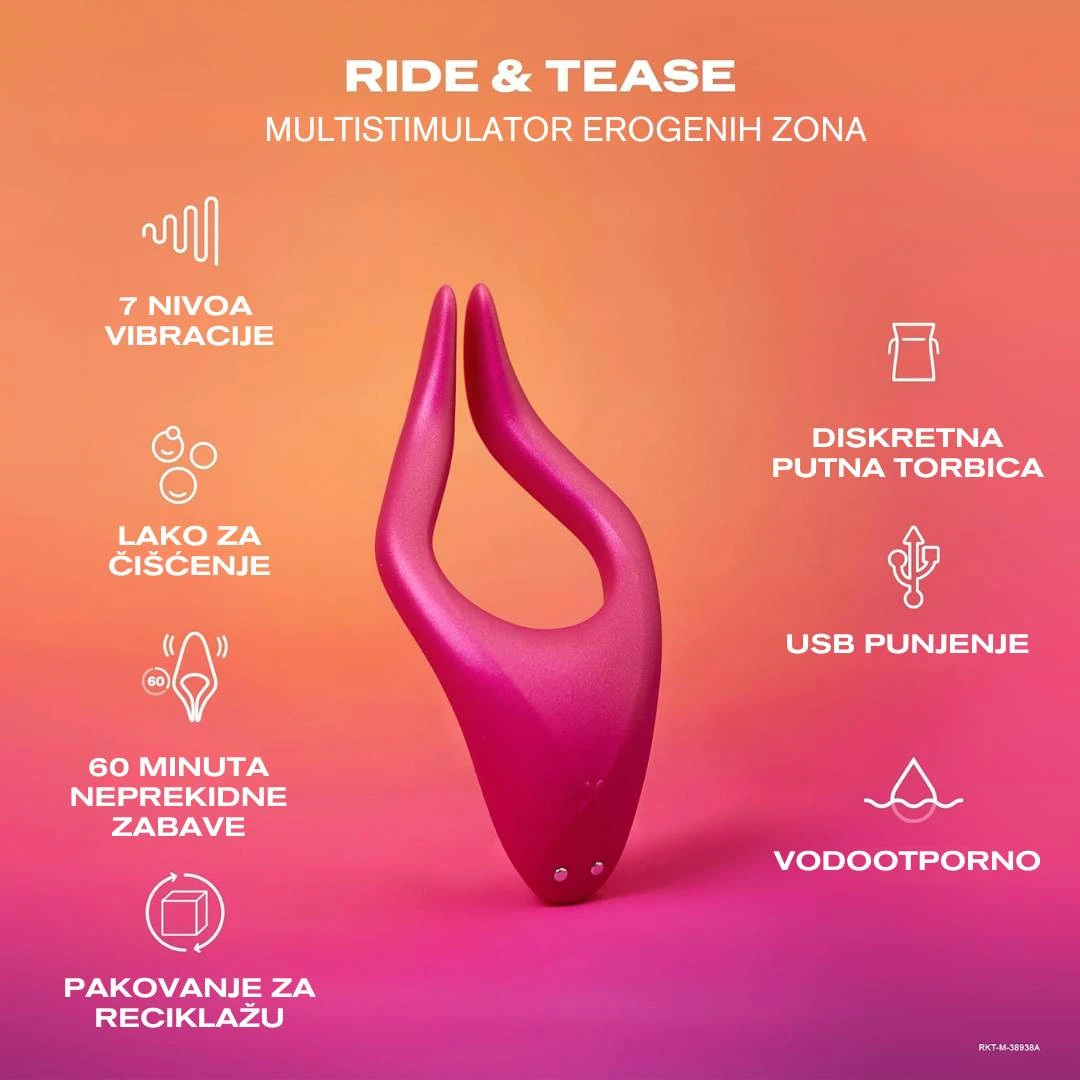 Durex® Play Ride and Tease Vibrator za Stimulaciju Erogenih Zona Unisex 1 Komad 