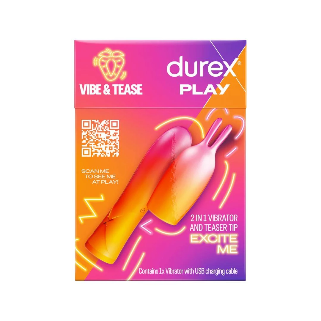 Durex® Play Vibe and Tease 2u1 Vibrator i Nastavak za Stimulaciju