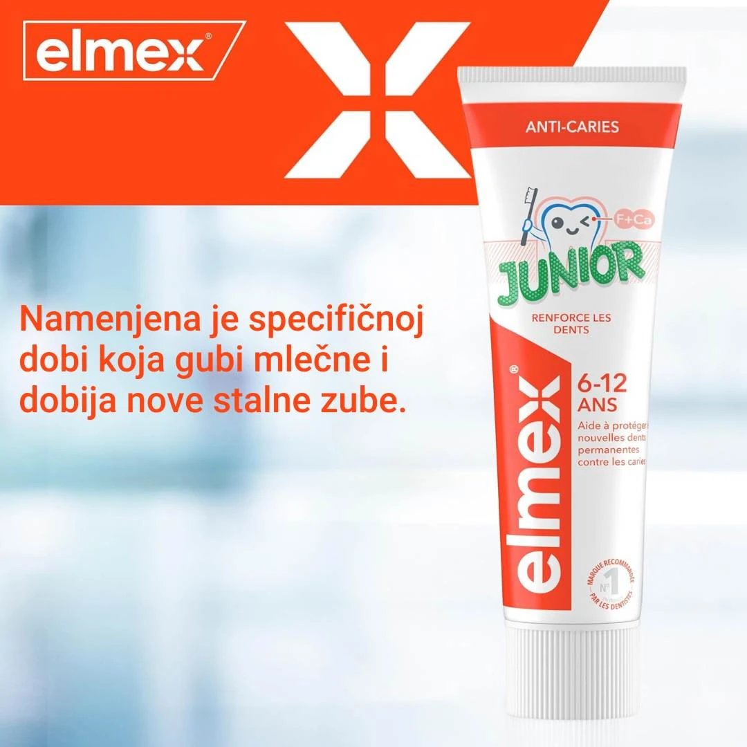 elmex® JUNIOR Pasta za Zube 6-12 Godina 75 mL