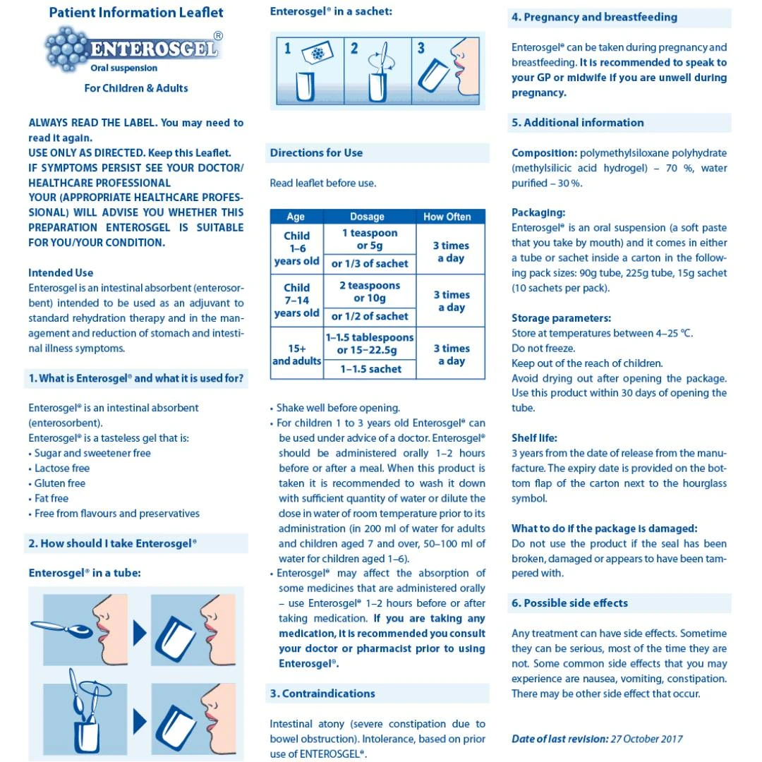 ENTEROSGEL® Oralna Suspenzija 10 Kesica x 15 mg; Trovanje; Psorijaza; Atopijski Dermatitis; Alergija