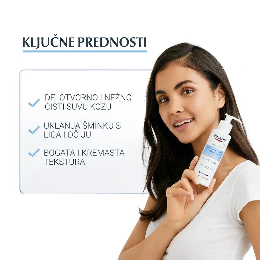 Eucerin® DermatoCLEAN HYALURON Mleko za Čišćenje Lica 200 mL