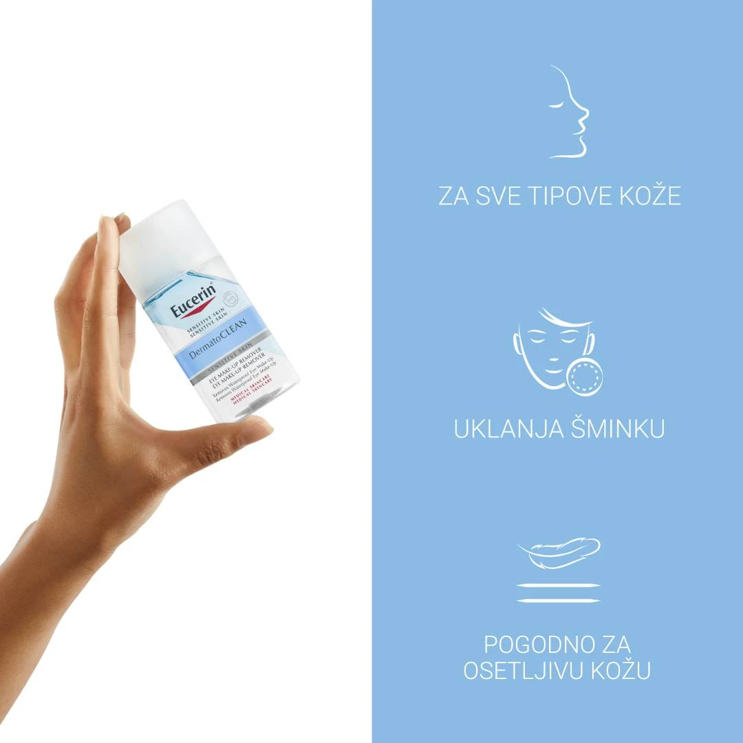 Eucerin® DermatoCLEAN Micelarno Dvofazno Sredstvo za Skidanje Vodootporne Šminke oko Očiju 125 mL