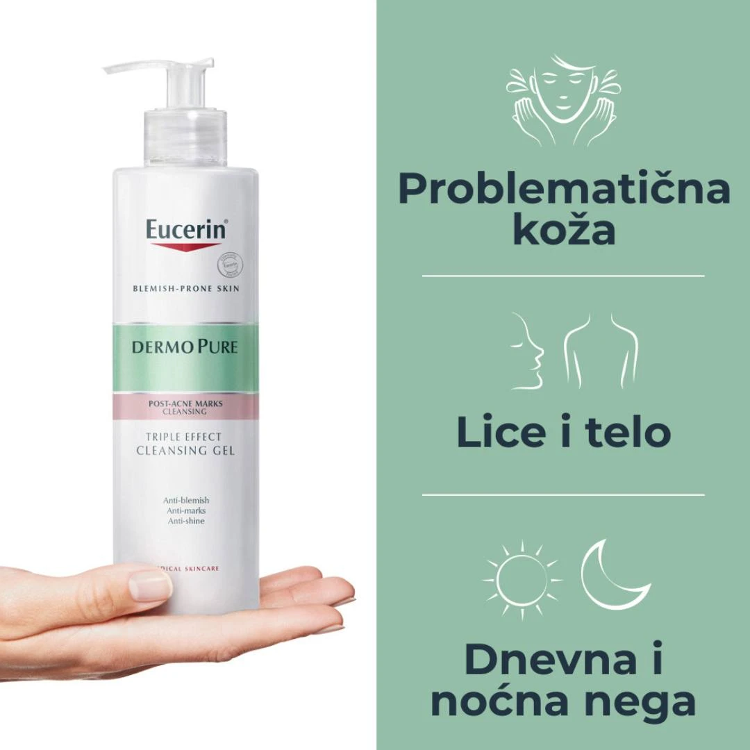 Eucerin® DermoPure Triple Effect Gel za Umivanje i Čišćenje Kože sa Trostrukim Efektom 400 mL