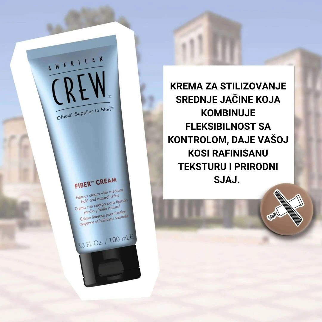 American CREW FIBER CREAM Krema sa Srednjom Čvrstoćom i Prirodnim Sjajem 100 mL