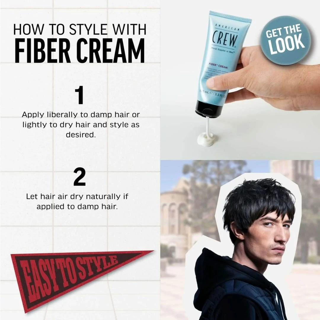 American CREW FIBER CREAM Krema sa Srednjom Čvrstoćom i Prirodnim Sjajem 100 mL