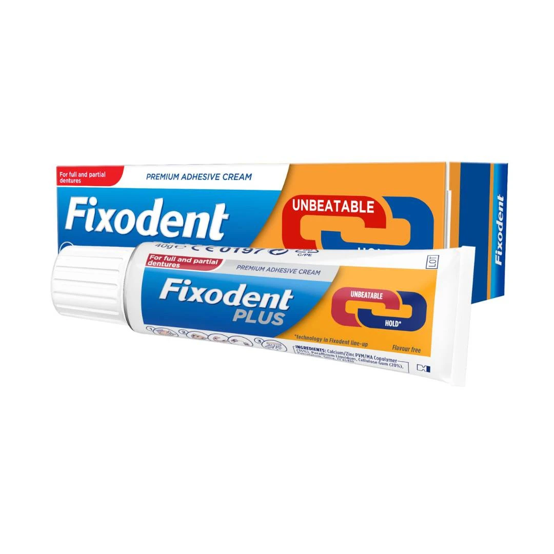 Fixodent PLUS Dual Power Dentalni Adhezivna Krema Učvršćivanje Zubne Proteze 40 g