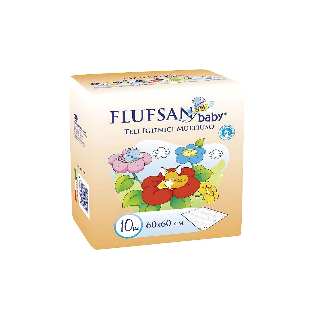 FLUFSAN® Nepromočivi Podmetač za Krevet 60x60 cm 10 Podmetača