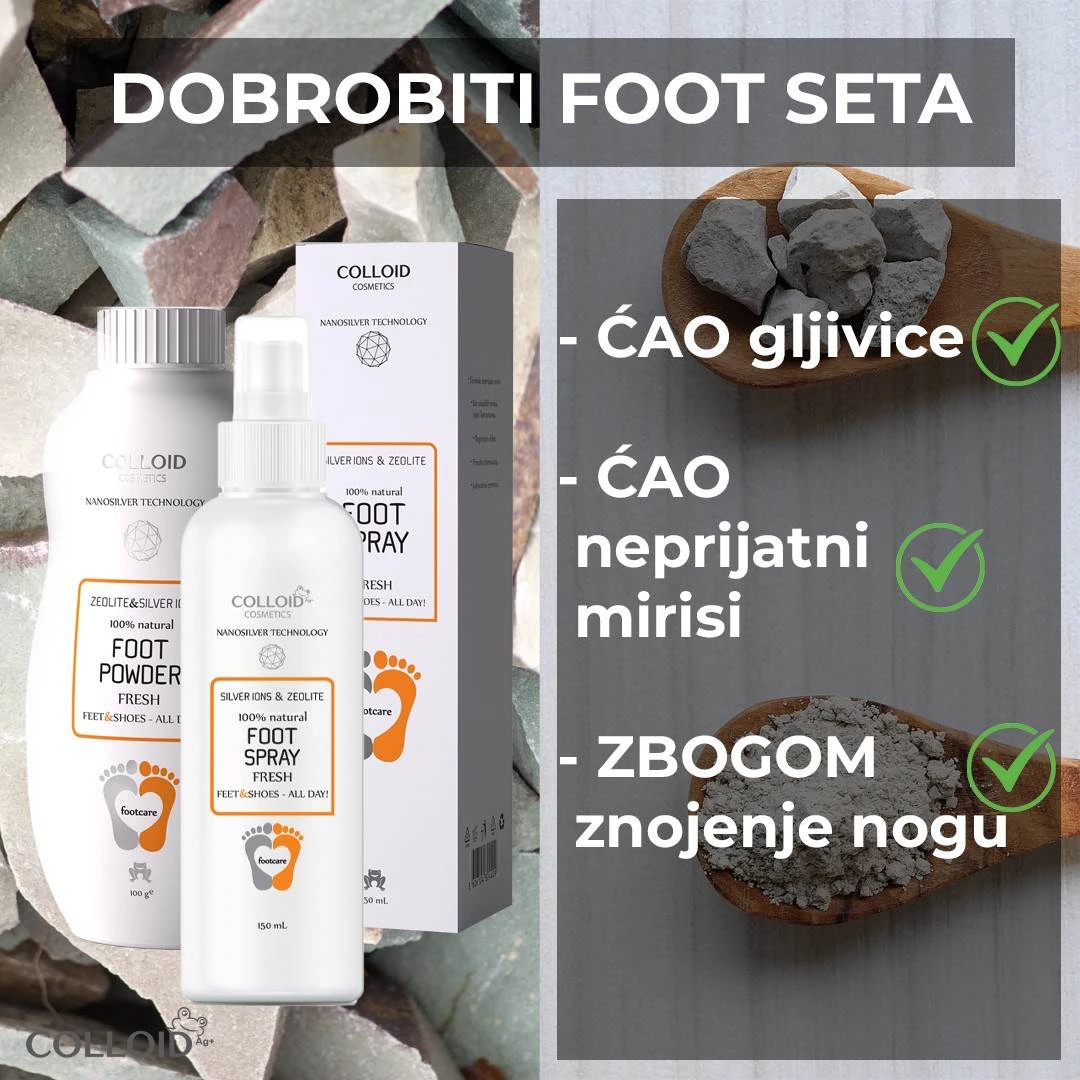 COLLOID FOOT SPRAY 100% Natural 150 mL; Sprej za Negu Stopala