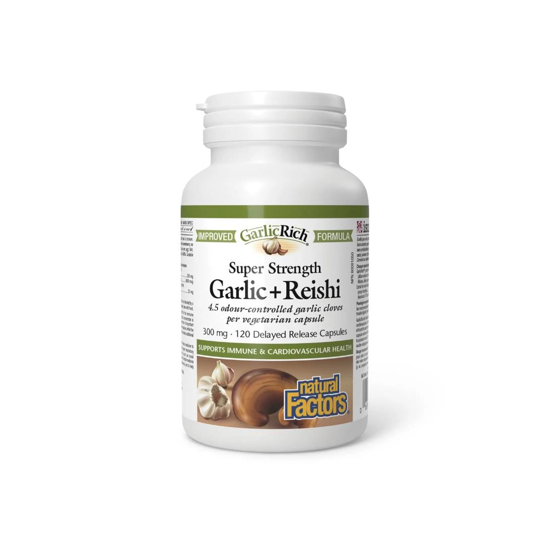 Natural Factors GarlicRich Garlic+Reishi Super Strength 300 mg 120 Kapsula