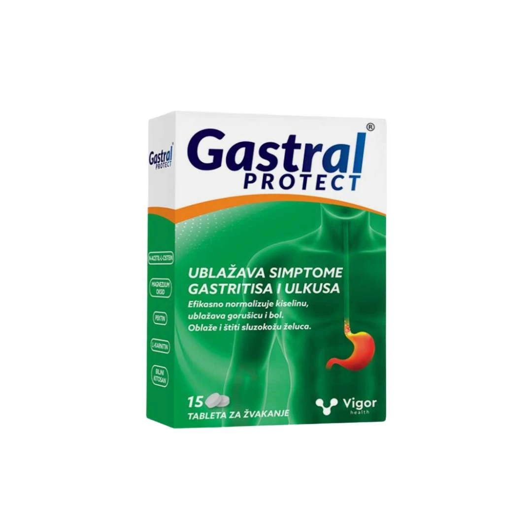 Gastral Protect 15 Tableta za Žvakanje; Kiselina; Bol u Želucu; Gastritis; Gastroezofagealni Refluks