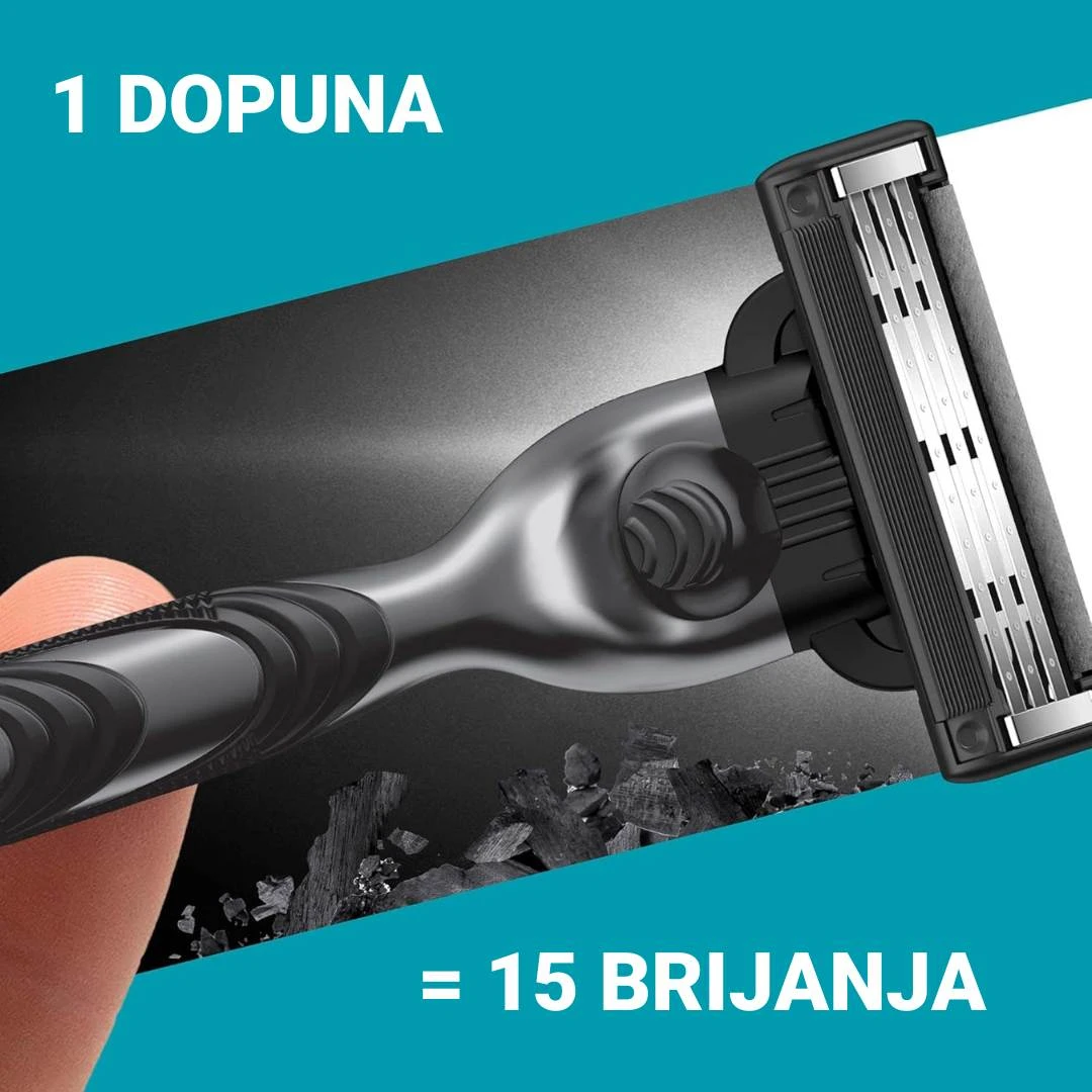 Gillette® Aparat MACH3 Charcoal sa 2 Brijača