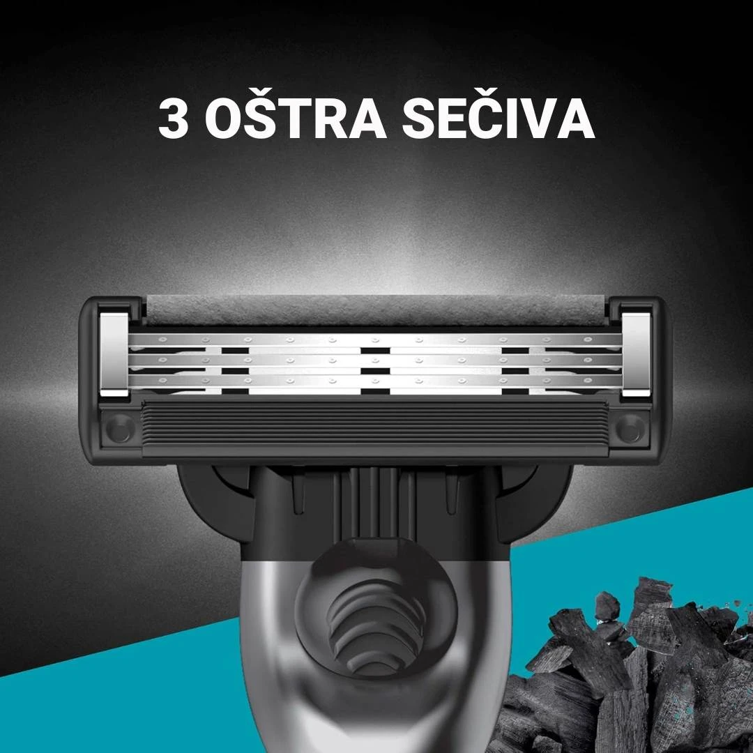 Gillette® Aparat MACH3 Charcoal sa 2 Brijača