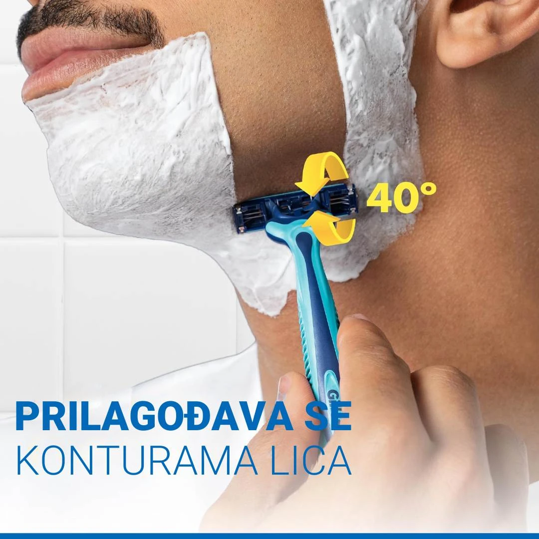 Gillette® Brijač BLUE3 PLUS Cool 3 Brijača sa Hladećim Efektom Eukaliptusa