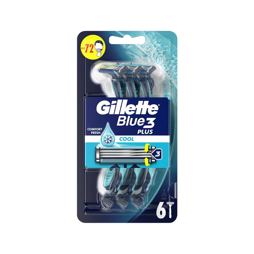 Gillette® Brijač BLUE3 PLUS Cool 6 Brijača sa Hladećim Efektom Eukaliptusa