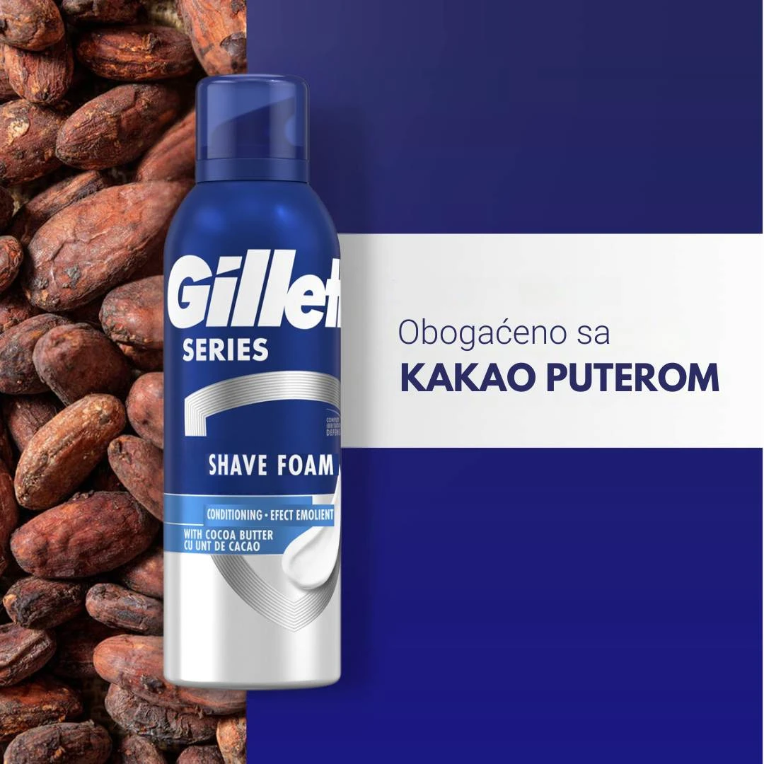 Gillette® SERIES Conditioning Pena za Brijanje za Osetljivu Kožu sa Shea Puterom 200 mL