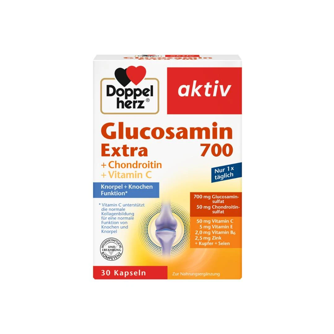 Doppelherz® Aktiv Glukozamin Extra 700, Hondroitin i Vitamin C 30 Kapsula