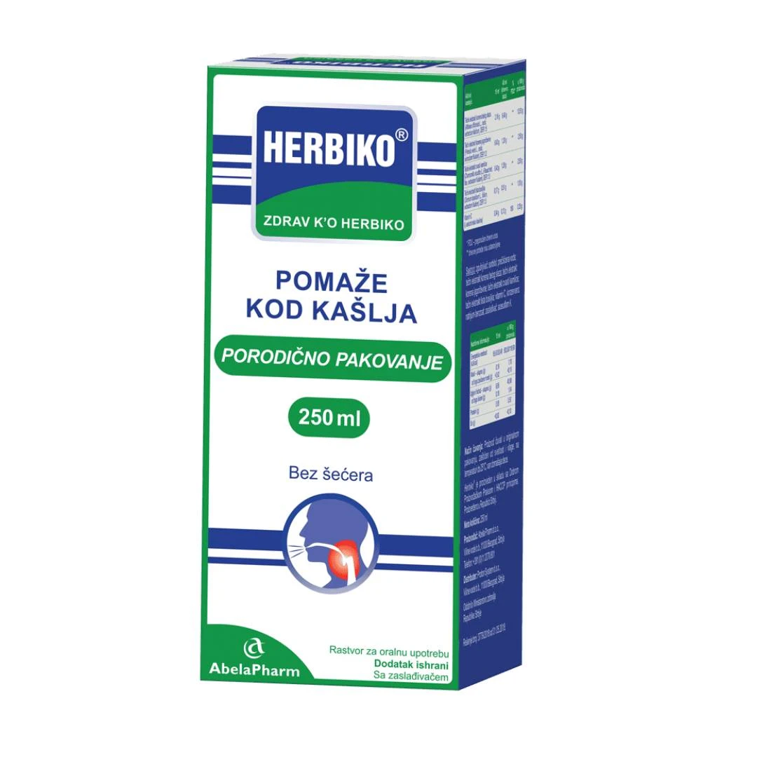 HERBIKO® Sirup za Odrasle za Suvi i Produktivni Kašalj 250 mL